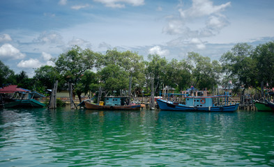 Boats in Jetty. Mersing Malaysia