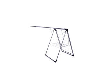 Collapsible clotheshorse isolated on the white background