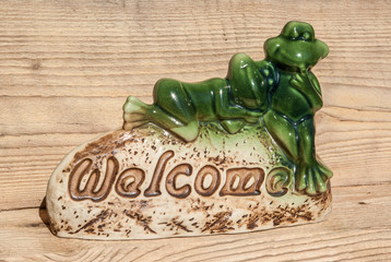 Fototapeta Figurka z żabkami welcome witamy obraz