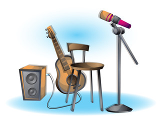 cartoon vector illustration music instruments objects with separated layers in 2d graphic