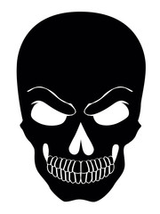 Simple web icon in vector skull black and white illustration.