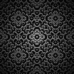 Vintage black background, swirly dark pattern