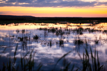 Lake at sunset
