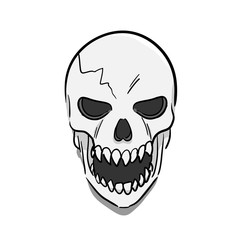 Scary Skull. A hand drawn vector sketch illustration of a scary skull.
