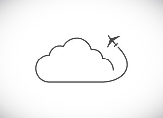 plane with cloud icon