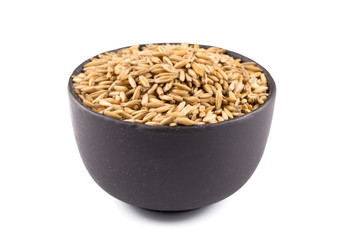 bowl of organic oat grains