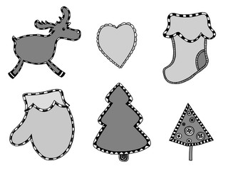 Cute Christmas stickers set