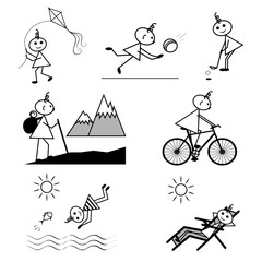 Stick figure of active woman part 8