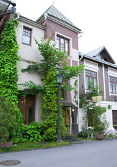 Naantali, Finland - 06 July , 2015: Cloudy summer day on the historic quarter of Naantali