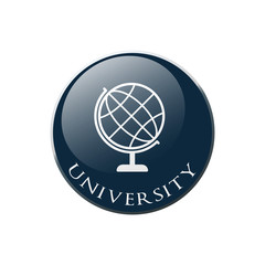 Globe icon. Higher education symbol. Graphic design element. Symbol in circle button.