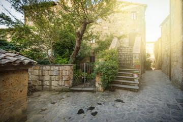 Obraz premium Ancient streets of the dying town in Italy, Civita di Bagnoregio