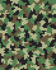 Seamless digital fashion camouflage pattern, vector