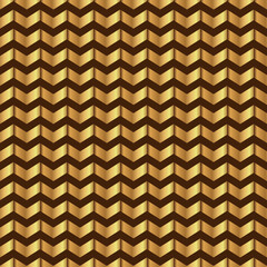 Zigzag seamless pattern. Gold shiny template. Abstract geometric texture. Golden ribbons. Retro Vintage decoration. Design template for wallpaper, wrapping and decoration. Vector Illustration