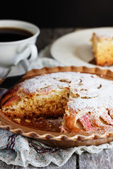 Homemade rhubarb pie