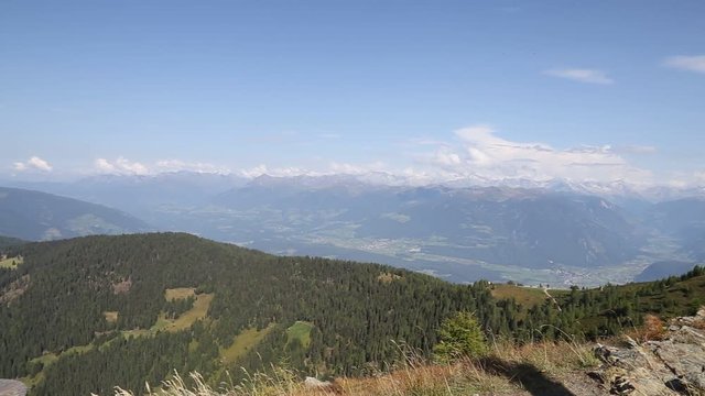 Panoramic view from kronplatz on Puster Valley - dolomites alps
