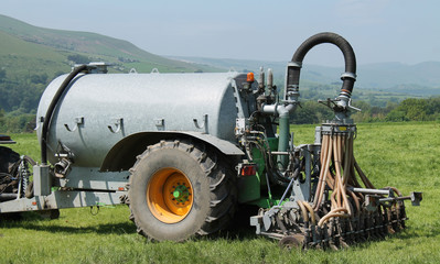 An Agricultural Farm Slurry Tanker with Shallow Injector.