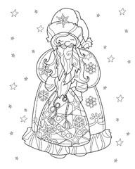 Vector cute christmas fairy tale town doodle.