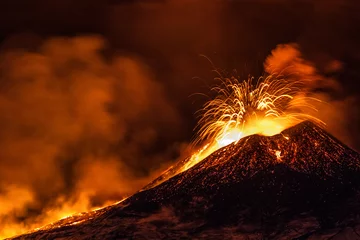 Foto op Plexiglas Vulkaan Etna-uitbarsting - Catania, Sicilië
