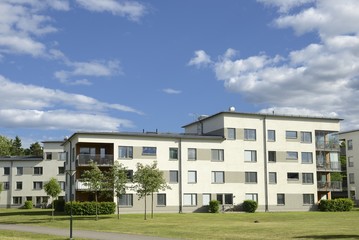 Fototapeta na wymiar Swedish apartment Block.
