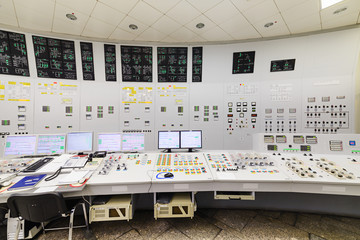 The central control room of nuclear power plant.
