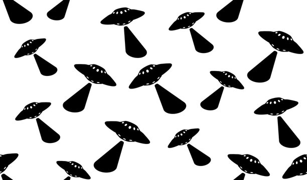 Vector seamless background of UFO