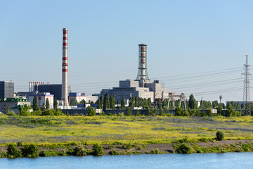 Fototapeta na wymiar View of the nuclear power plant.