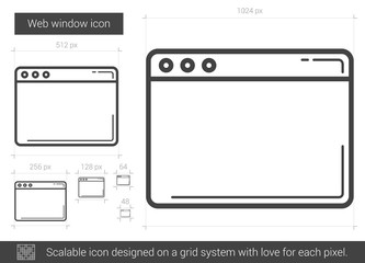 Web window line icon.