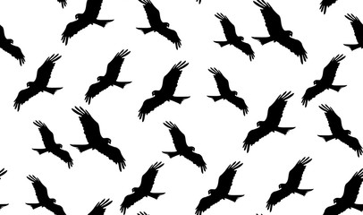 Vector seamless pattern of hawks
