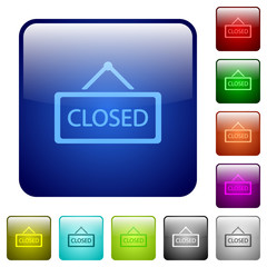 Color closed sign square buttons