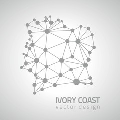 Ivory Coast mosaic dot outline grey vector map