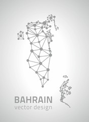 Bahrain dot grey vector mosaic map