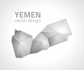 Yemen mosaic grey and silver triangle perspective map
