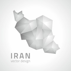 Iran polygonal triangle grey vector map