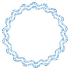 Round vector frame with empty space for text or picture. Blue round frame suitable for different greeting cards, invitations, backgrounds, prints, winter decorations.
