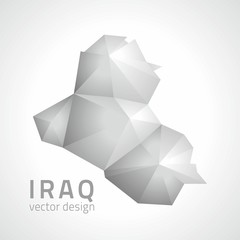 Iraq mosaic grey triangle perspective map