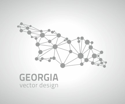 Georgia grey dot vector outline map