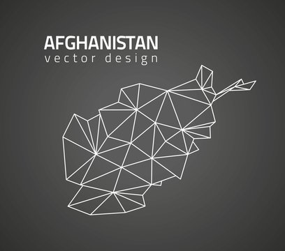 Afghanistan black perspective triangle vector map