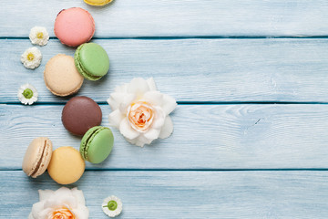 Colorful macaroons. Sweet macarons