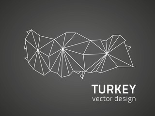 Turkey vector dark contour mosaic black map
