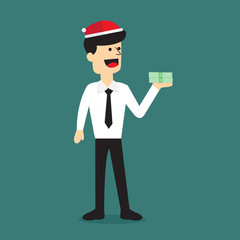 christmas bonus for  employees. vector cartoon design.
