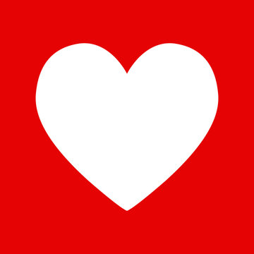 Weißes Herz auf rotem Hintergrund
