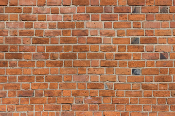 Background of red brick wall pattern texture.