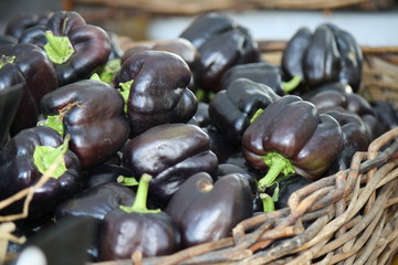 Black peppers for sale at market 
