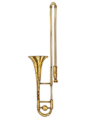 Isolated Golden Trombone