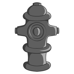 Fire hydrant icon in black monochrome style isolated on white background. Equipment symbol vector illustration
