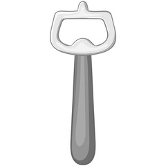 Beer bottle opener icon in black monochrome style isolated on white background. Equipment symbol vector illustration