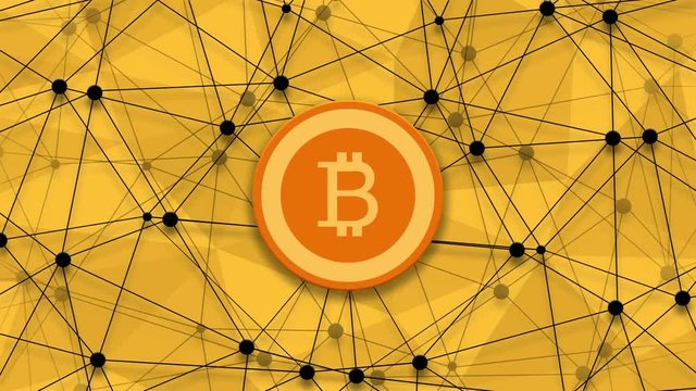 footage concept of bitcoin, new money and polygonal rotation background. video animation