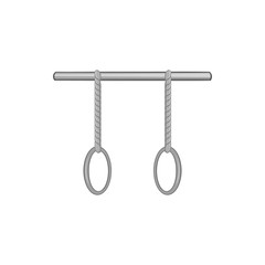 Athletic rings icon in black monochrome style isolated on white background. Sport symbol vector illustration