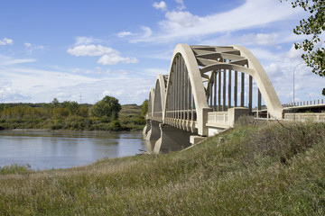 Fototapeta na wymiar Concrete Borden Bridge over South Saskatchewan River