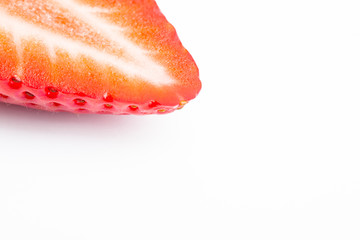 Macro photography of sliced strawberry